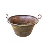 Large Antique Copper Apple Butter Kettle