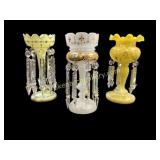 Three Bohemian Glass Lusters