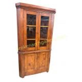 Antique Heart Pine Corner Cabinet