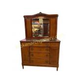 Marble-Top Dresser with Mirror