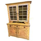 Pennsylvania Dutch Cherry Pewter Cupboard