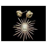 Love Knot Earrings, Sea Urchin Brooch,