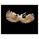 Pair 18 K Gold Fan Earrings