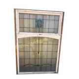 Antique Two-Sash Leaded Glass Window
