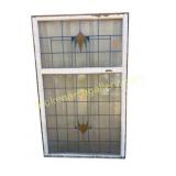 77 x 47 Vintage Two-Sash Leaded Glass Window