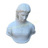 Carved White Marble or Alabaster Bust