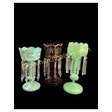 Three Victorian Mantle Lusters