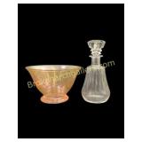 Baccarat Decanter, Art Glass Bowl
