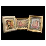Three Edna Hibel Framed Plaques