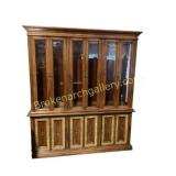 Paint Decorated China Cabinet with Glass Doors