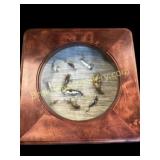 Wood Framed Display Of Fishing Lures