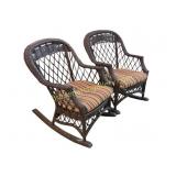 Pair of Dark Outdoor Rocking Chairs