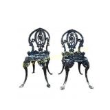 Pair of Neoclassical-Style Small Garden Chairs