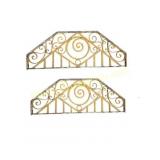 Pair of Architectural Iron Transom Grilles