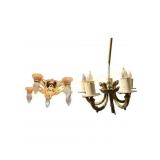 Pair of Brass Ceiling Fixtures