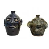 Two Southern Face Jugs