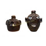 Two Southern Face Jugs