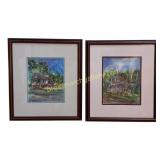 Pair of Southern Landscape Watercolor Prints