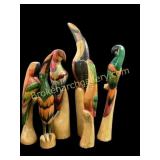 Carved Folk  Art Birds