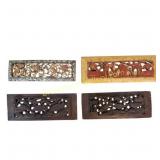 Four Chinese Architectural Panels