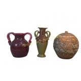 Lot of Three Large Pottery Pieces