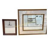 Pair of Vintage Wooden-Framed Wall Mirrors