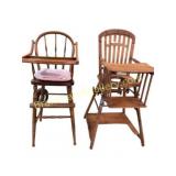2 Assorted Antique High Chairs