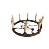 Metal Ring Faux Candle Chandelier