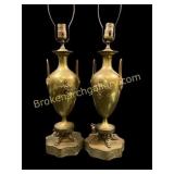 Pair Vintage Brass Table Lamps
