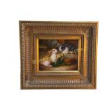 Oil Painting with Two Rabbits