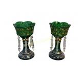 Pair of Green Lusters
