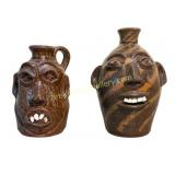 Two Southern Face Jugs