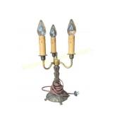 Three-Light Brass Candelabra Table Lamp