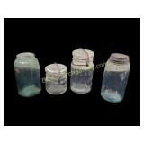 Four Early Glass Canning Jars