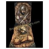 Pair 3 D Wall Plaques