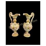 Pair Ardalt Porcelain Ewers