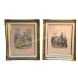Framed 19th Century French Fashion Plates