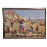Framed Woven Coastal Scene