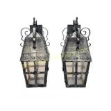 Pair Metal Wall-Mount Lanterns