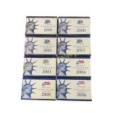 Group of 8 U.S. Mint Proof Sets, 1999ï¿½2006