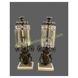 Pair Victorian Girondel  Lusters