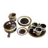 Pfaltzgraff Brown Glazed Ceramic Dinnerware Set