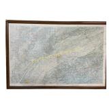 Framed Topographical Map of TN/NC Appalachia