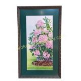 Framed Rhododendron Watercolor