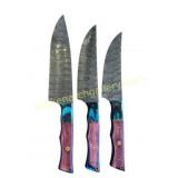 3 Damascus-Style Knives