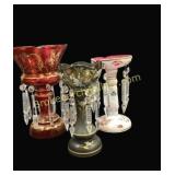 Three Victorian Mantle Lusters
