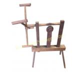 Wooden Hand-Crank Spinning Wheel