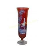 Pedestal Vase with Hand-painted Image