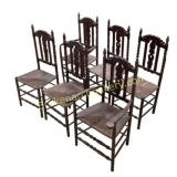 Six Carved Wooden Chairs