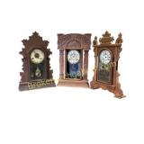 Three Wooden Mantel Clocks